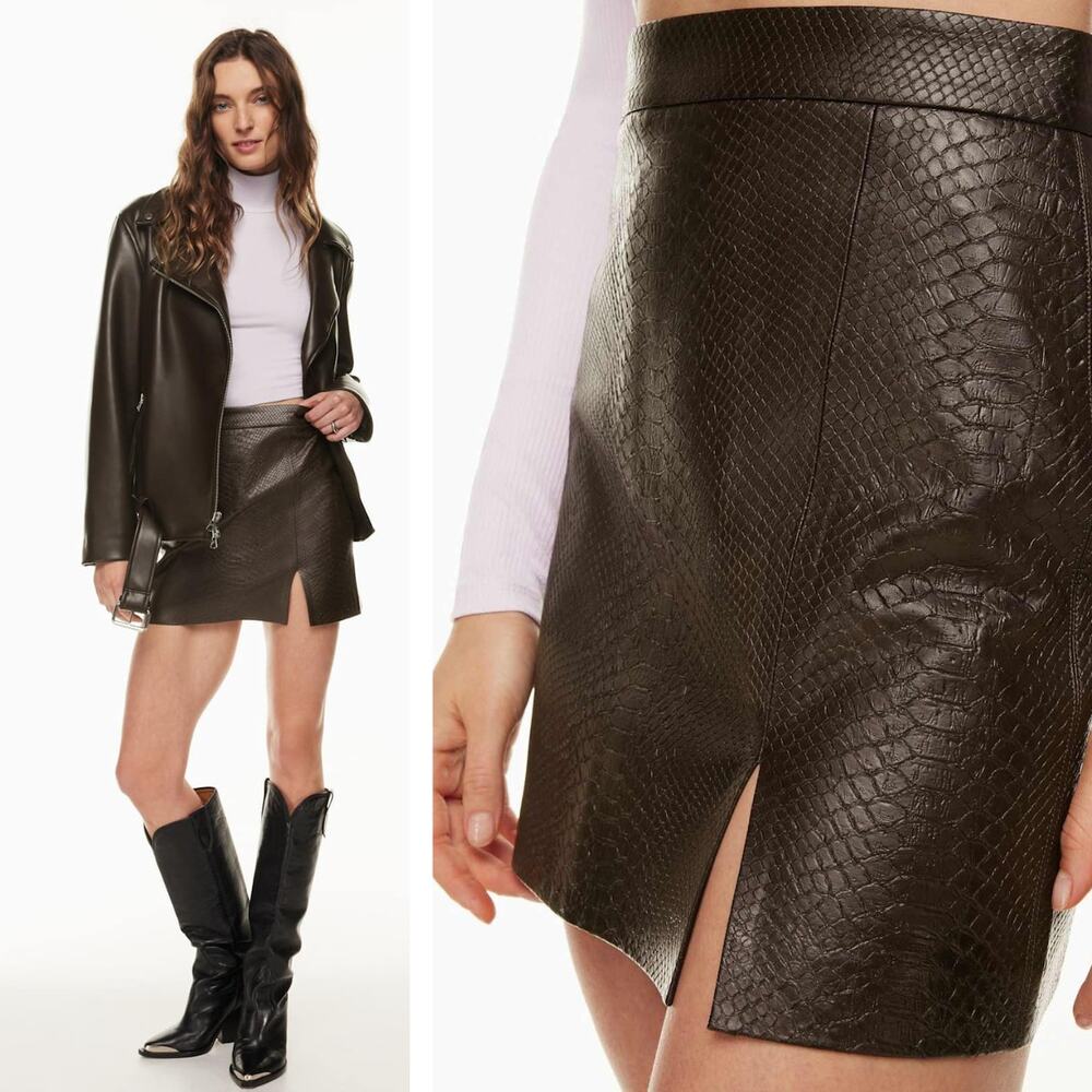 Wilfred Patio Vegan Python Leather Mini Skirt Ski… - image 1